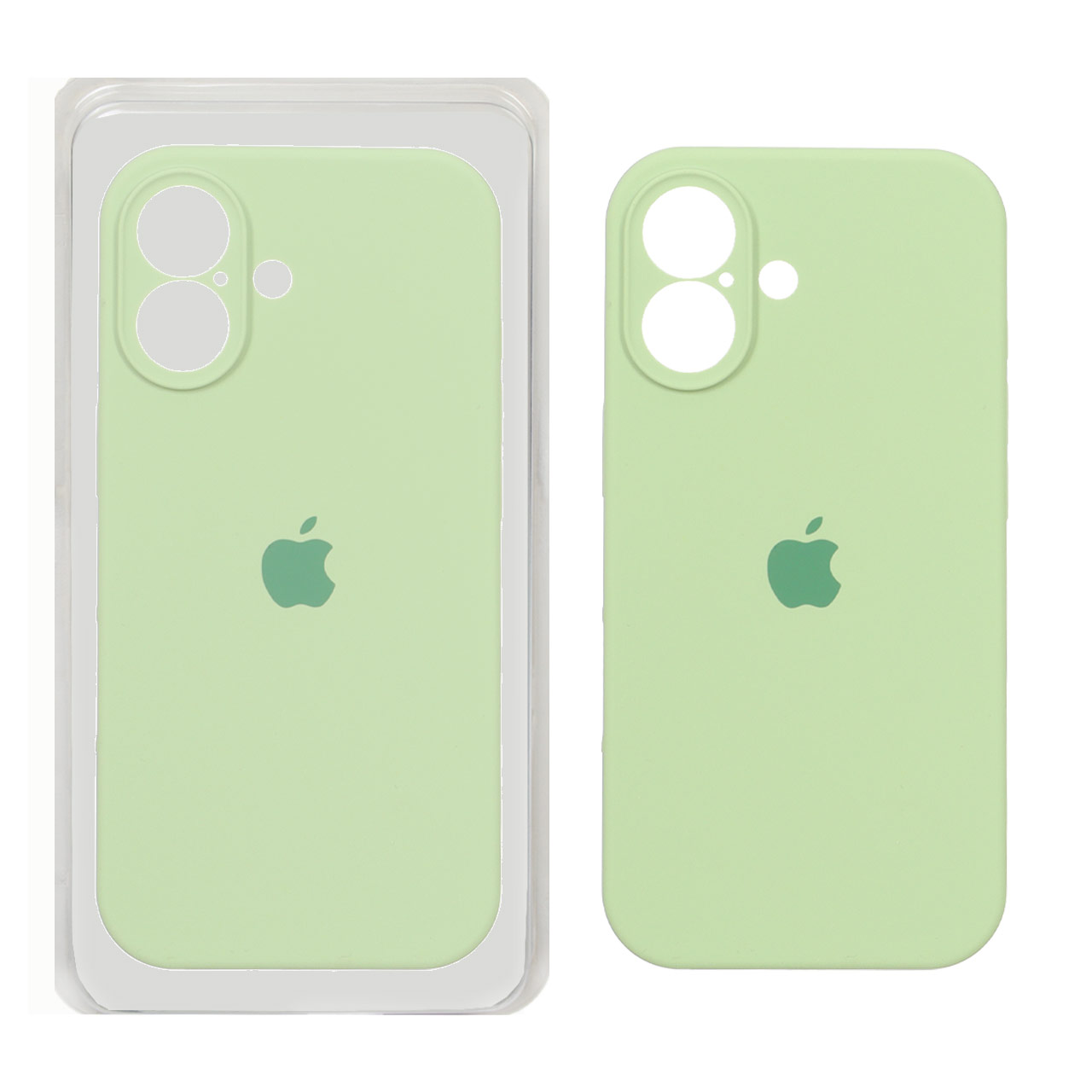 قاب سیلیکونی پاک کنی محافظ لنزدار اورجینال Apple iPhone 17 - سبز مغز پسته ای (پک اصلی)